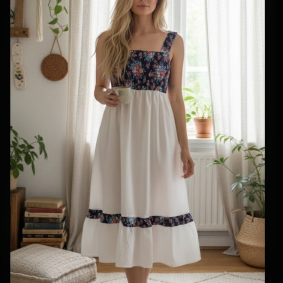 Dresses & Skirts - Vintage Honolulu Hawaii Smocked Tank Midi Dress Summer Retro Tiki Beach Resort